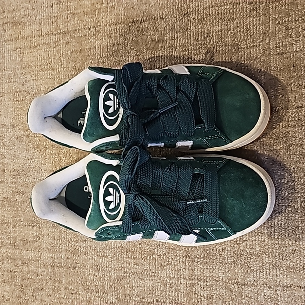 Adidas Campus Sneakers, Men's Size 4.5, Green & White